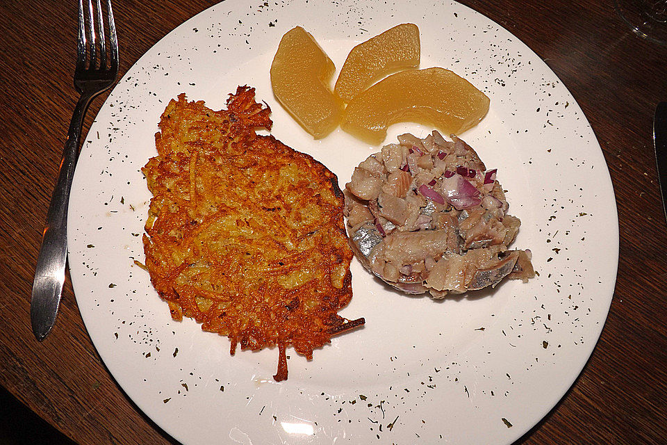 Riefkoken mit Matjes-Salat