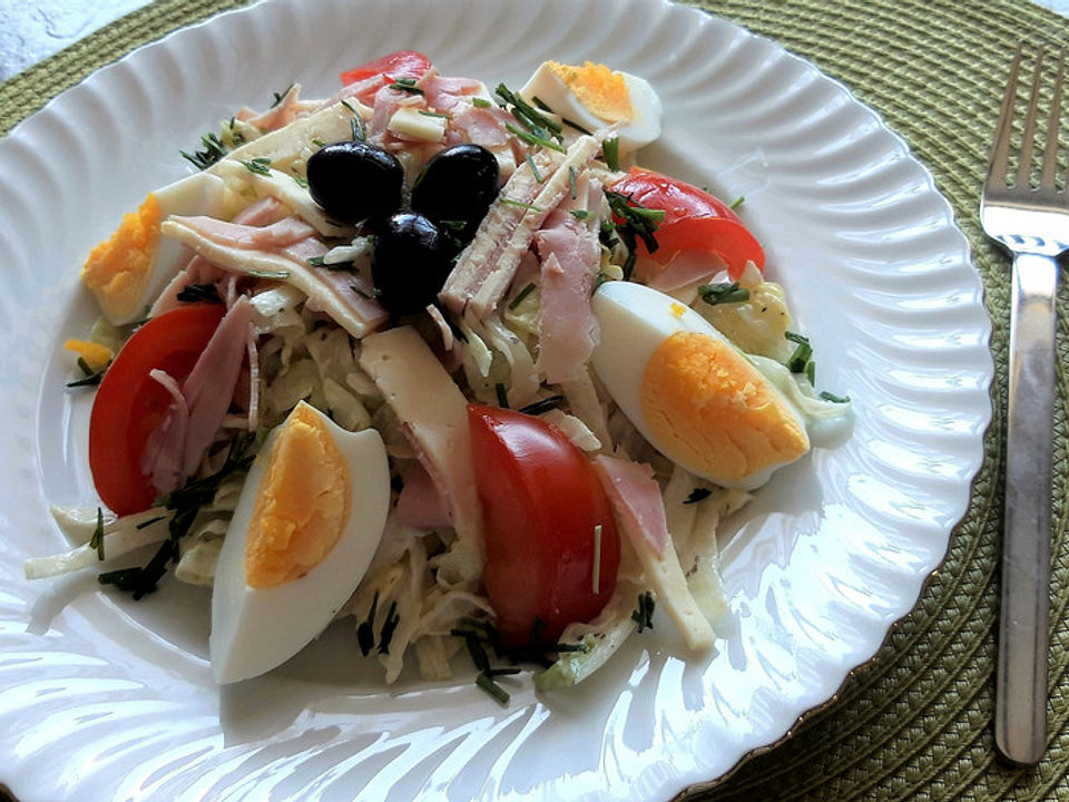 Bunter Salat mit Schinken und Käse von Küsschen95| Chefkoch