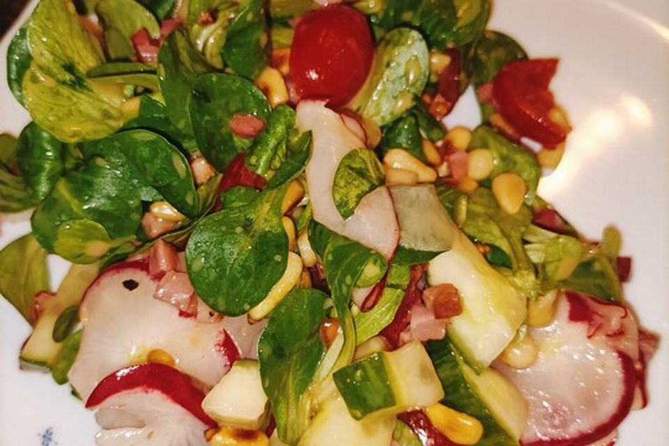 Gemischter Feldsalat mit Himbeeressig - Dressing Gemischter Feldsalat mit Himbeeressig - Dressing