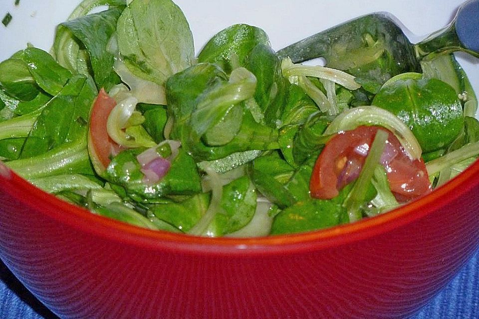 Gemischter Feldsalat mit Himbeeressig - Dressing Gemischter Feldsalat mit Himbeeressig - Dressing