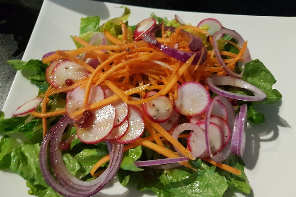 Gemischter Feldsalat mit Himbeeressig - Dressing Gemischter Feldsalat mit Himbeeressig - Dressing