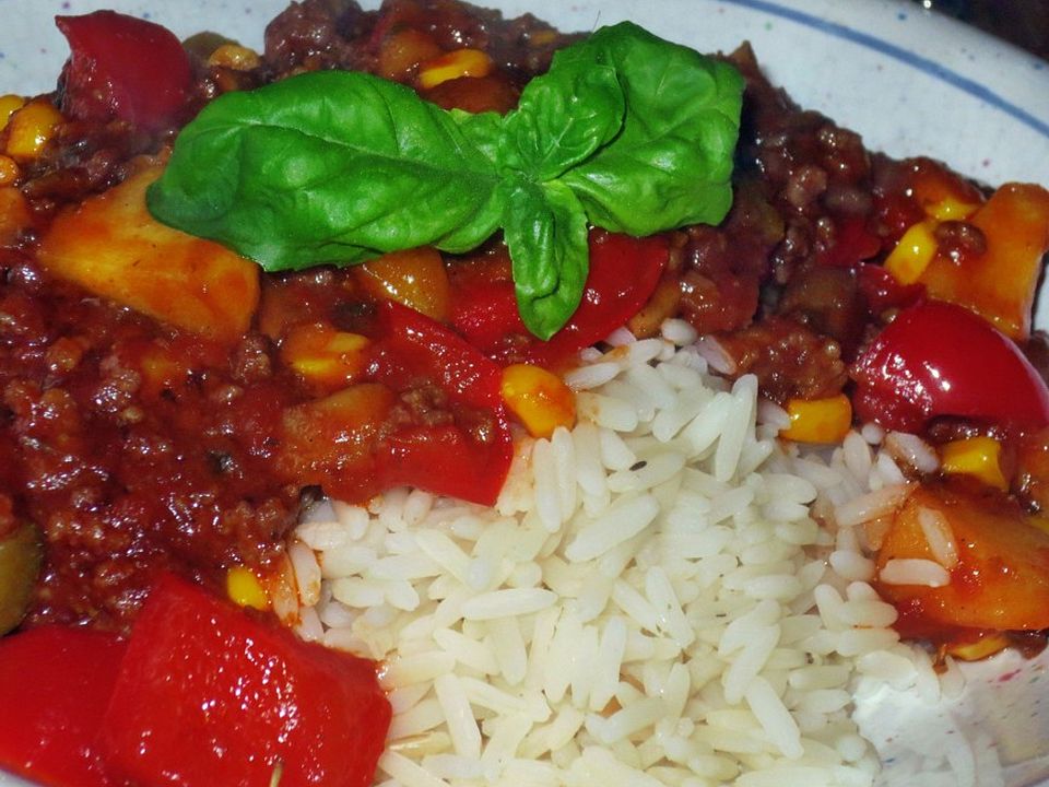 Tomaten - Champignon - Mais - Paprika - Topf mit Mett von McMoe| Chefkoch