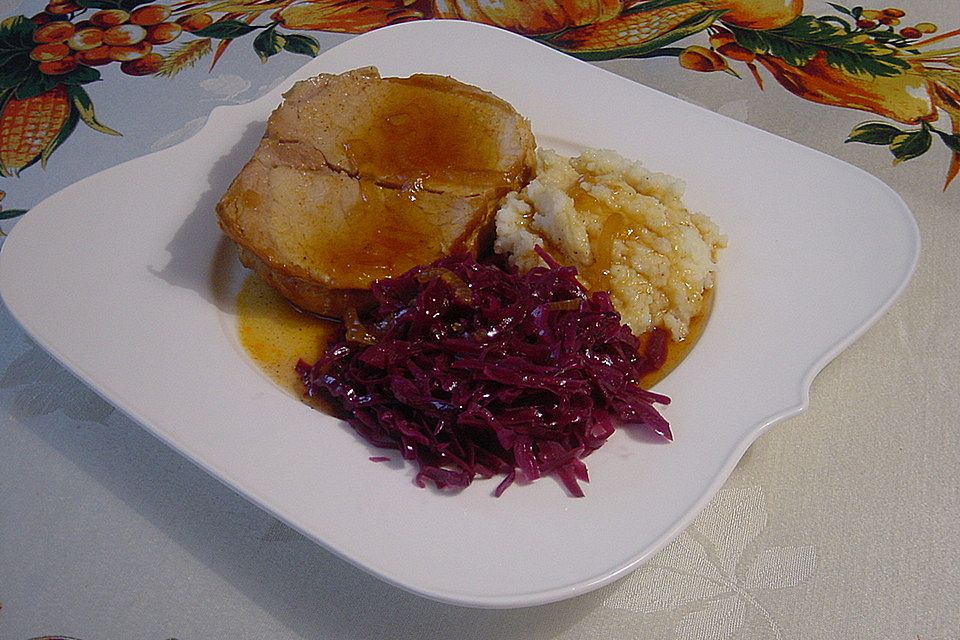 Karamellisierter Apfelrotkohl