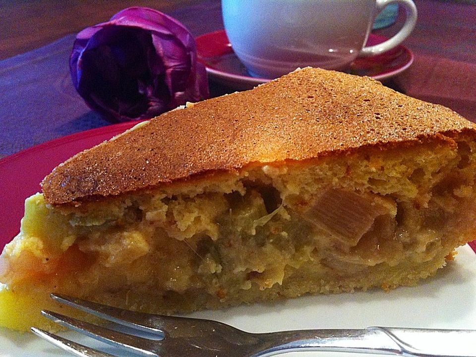 Rhabarberkuchen mit Creme fraiche - Guss| Chefkoch