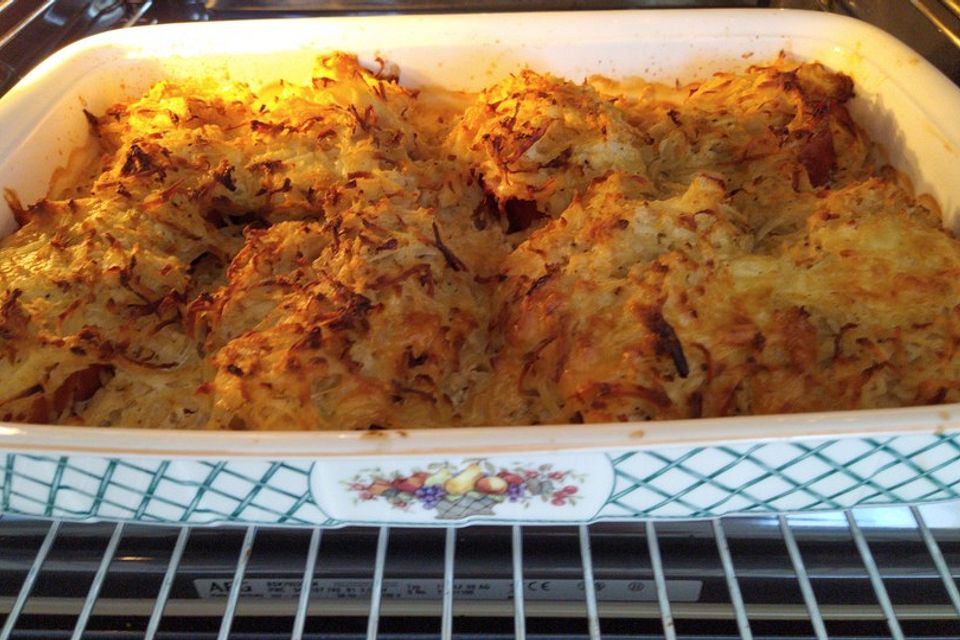 Sauerkraut - Rösti - Auflauf mit Kasseler à la Ulrike