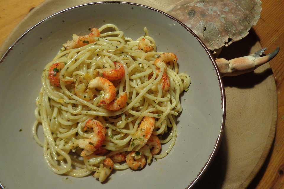 Limetten - Butter - Spaghetti mit Flusskrebsschwänzen