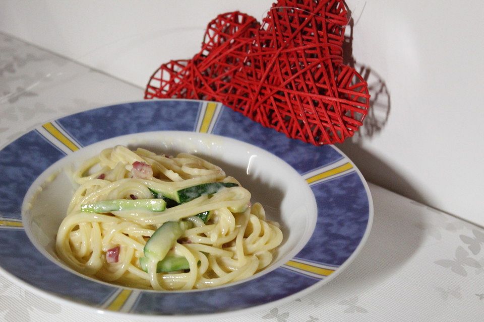 Spaghetti mit Zucchini – Carbonara