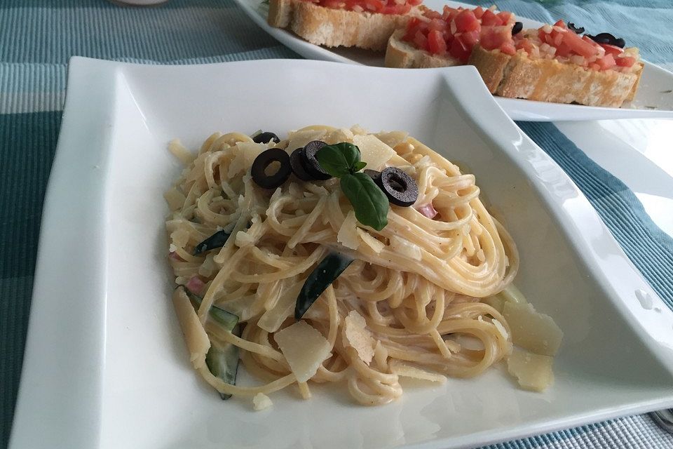 Spaghetti mit Zucchini – Carbonara