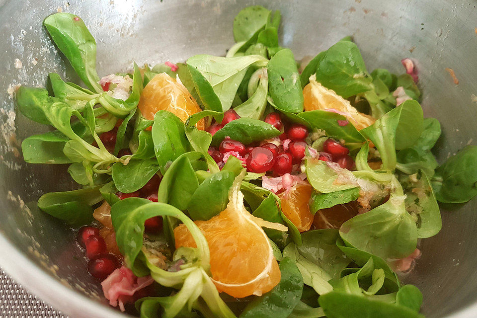 Farbenfreudiger Granatapfel - Orangen - Feldsalat