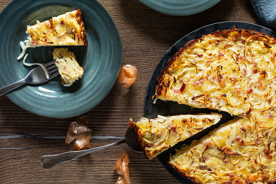 Zwiebelkuchen ohne Boden - einfach und lecker