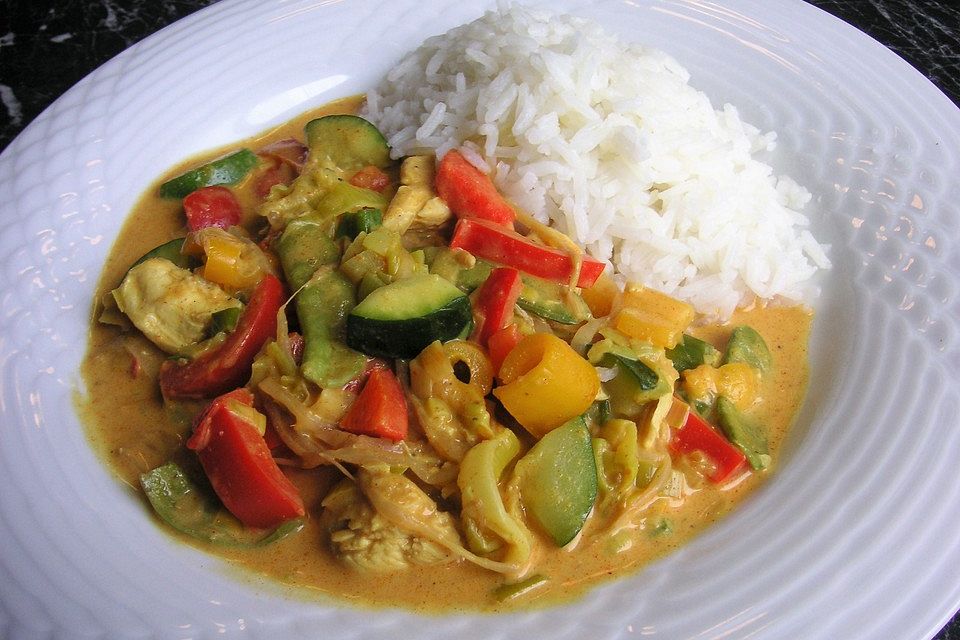 Farbenfrohes Putencurry Farbenfrohes Putencurry