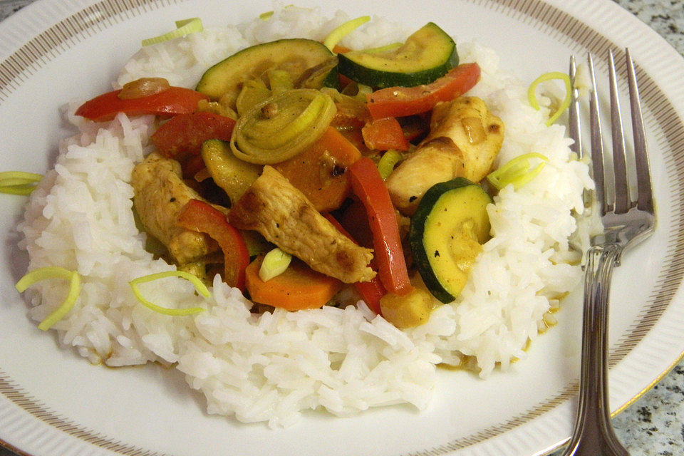Farbenfrohes Putencurry Farbenfrohes Putencurry