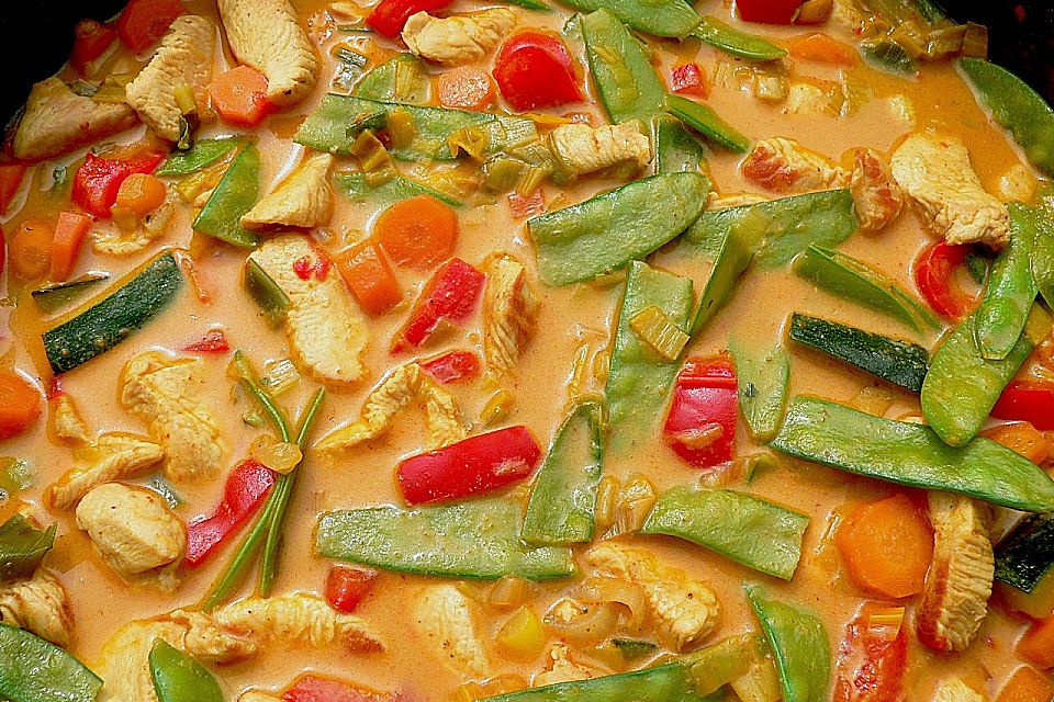Farbenfrohes Putencurry Farbenfrohes Putencurry