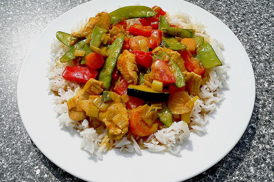 Farbenfrohes Putencurry Farbenfrohes Putencurry