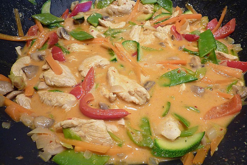 Farbenfrohes Putencurry Farbenfrohes Putencurry