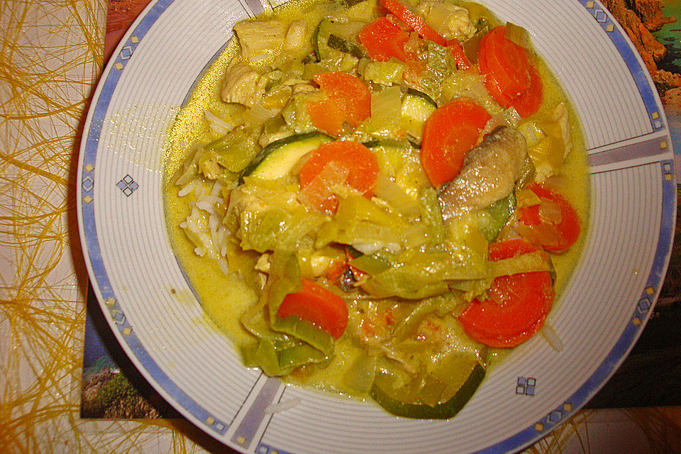 Farbenfrohes Putencurry Farbenfrohes Putencurry