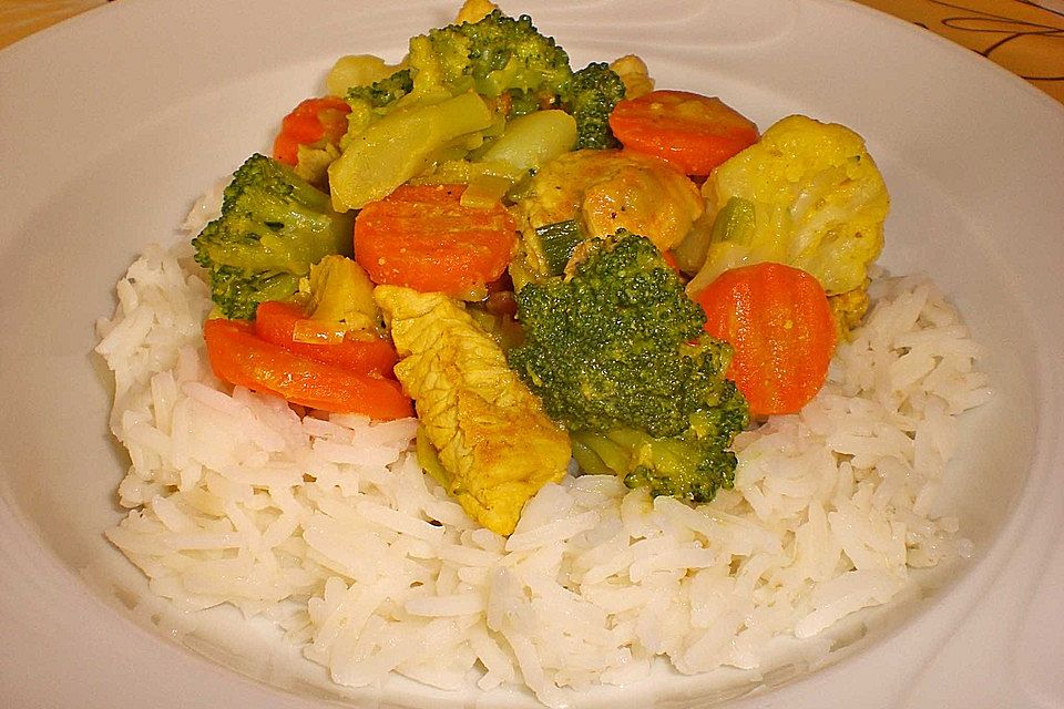 Farbenfrohes Putencurry Farbenfrohes Putencurry