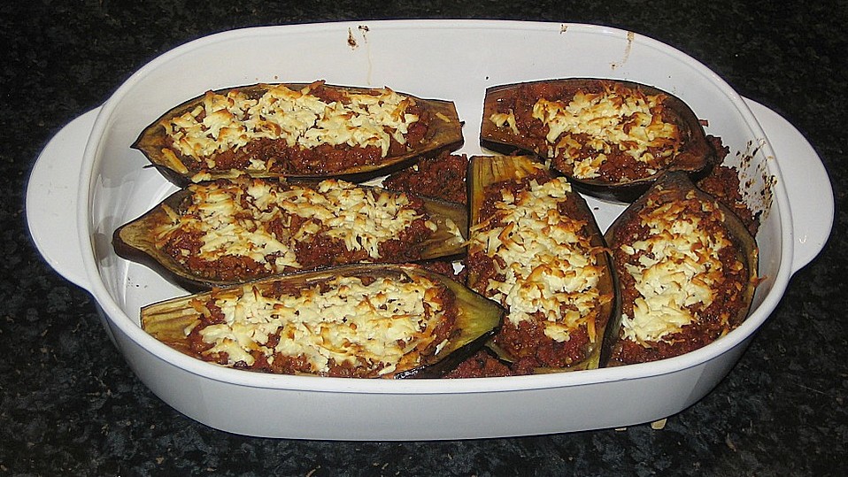 Gefüllte Auberginen mit Schafskäse überbacken von duffelino