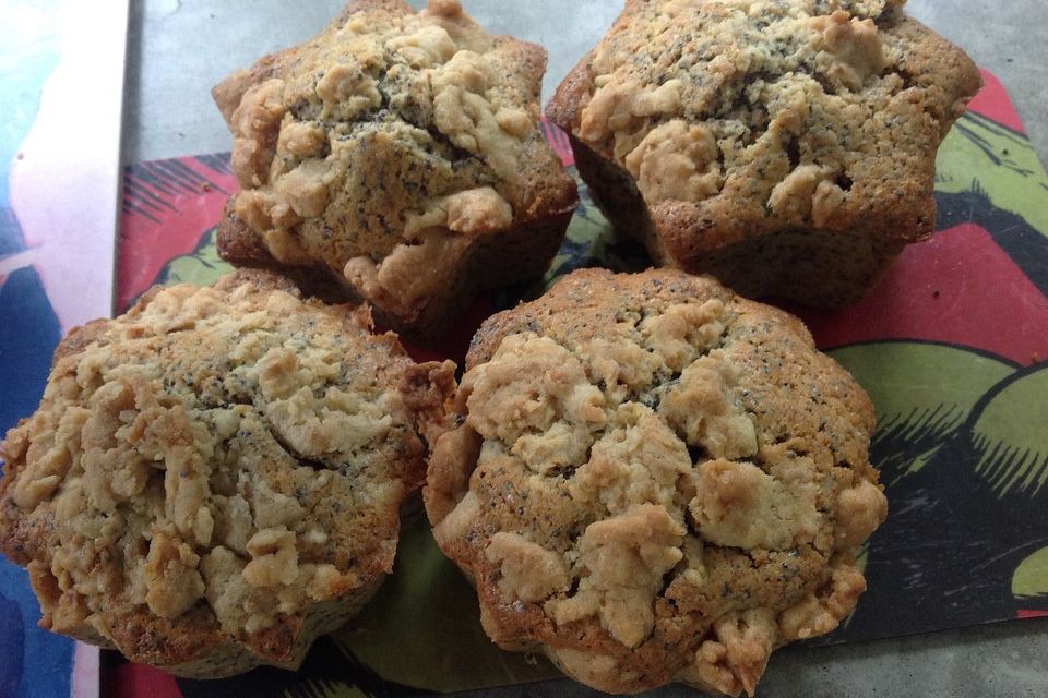 Mohn -  Muffins mit  Streuseln