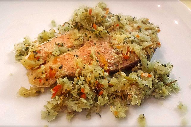 Pangasiusfilet mit Ingwer, Knoblauch, Chili in Alufolie mit Gemüse von ...