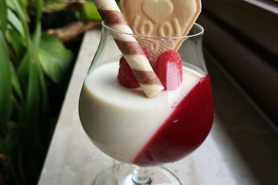 Panna cotta mit Himbeer - Gelee