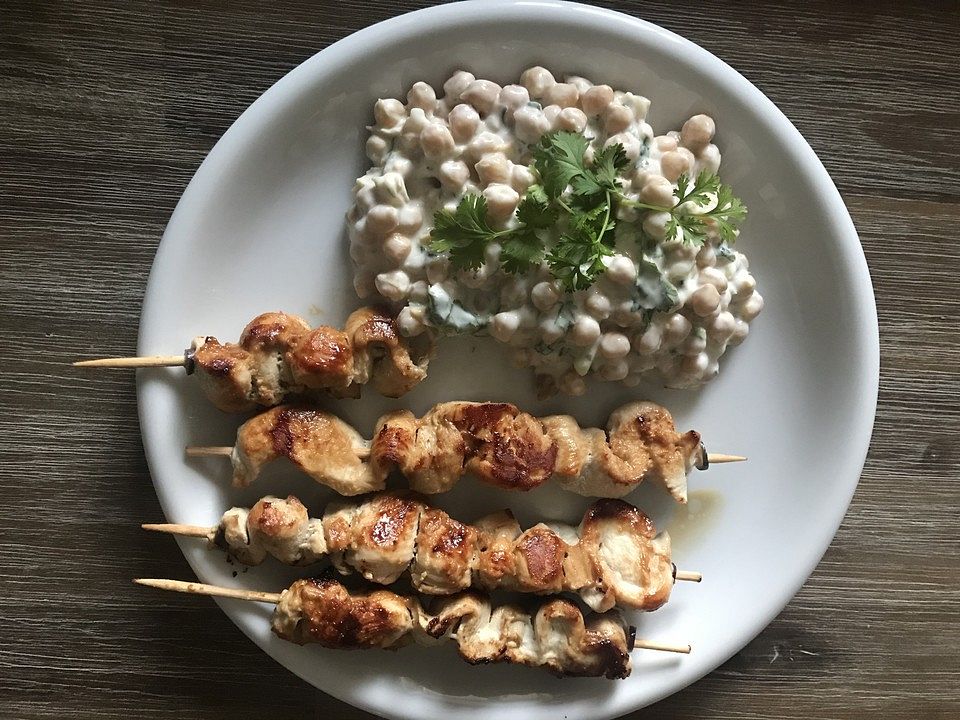 Sate - Spieße auf Kichererbsen - Salat von bushcook| Chefkoch