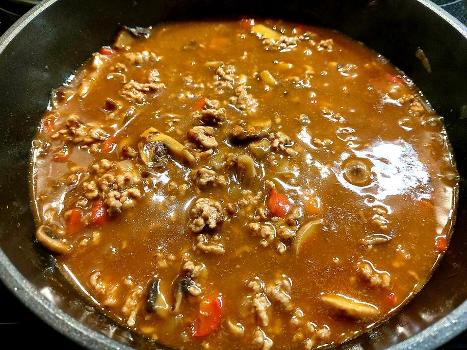 Hackfleischsoße mit Champignons und Paprika von lucy2208| Chefkoch