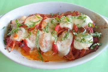Tomaten - Mozzarella - Schnitzel aus dem Ofen