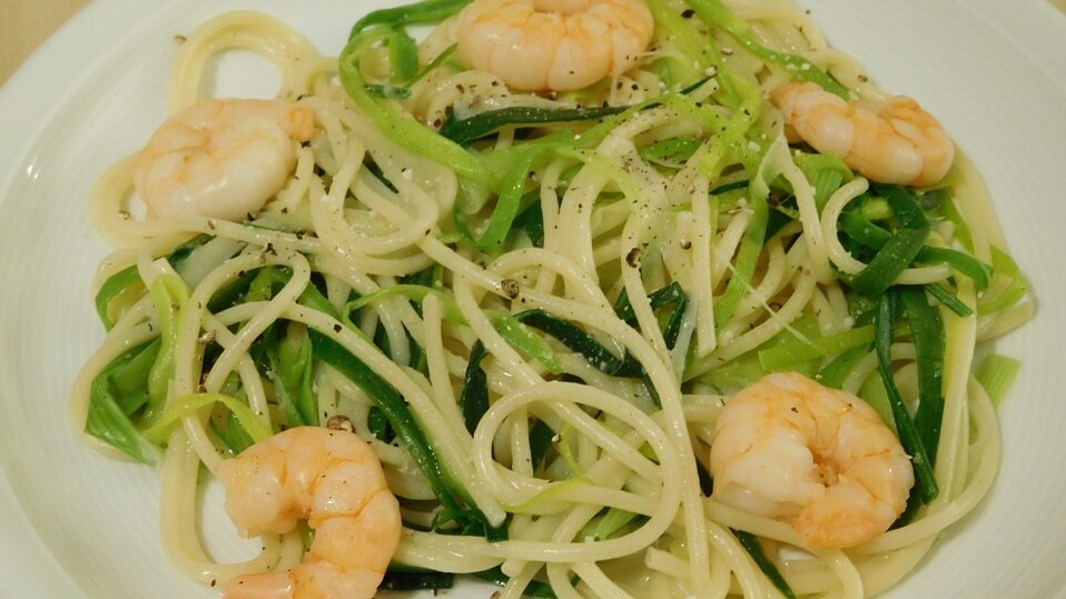 Lauch - Spaghetti mit Scampi und Zitronensauce von regenwurm567