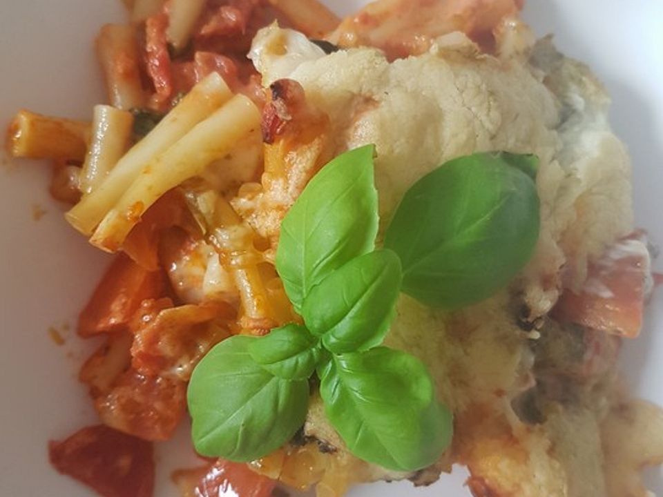 Tomate-Mozzarella-Basilikum-Makkaroni-Auflauf von studtmann| Chefkoch