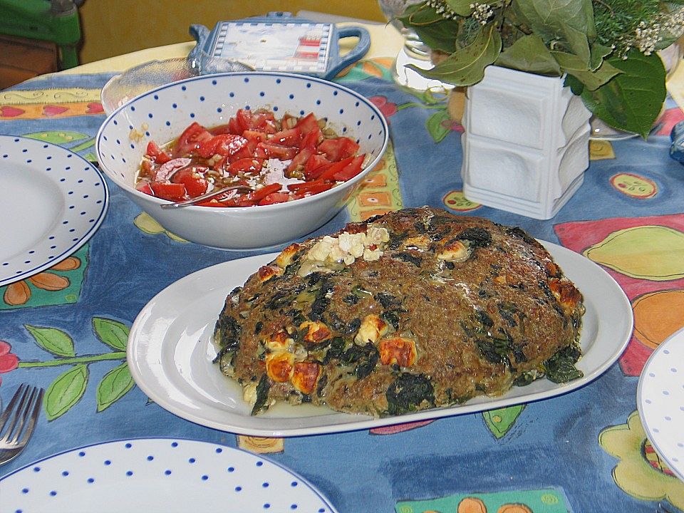 Hackbraten mit Spinat und Schafskäse von knuspernudel | Chefkoch