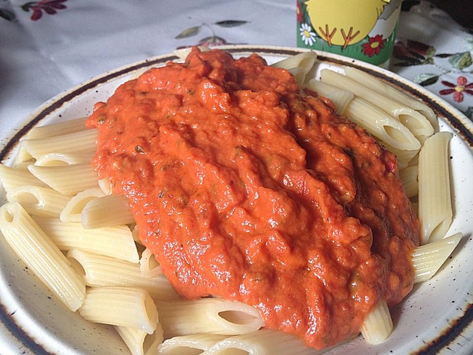 Spaghetti mit Schafskäse und Frischkäse - Pesto - Sauce von ...