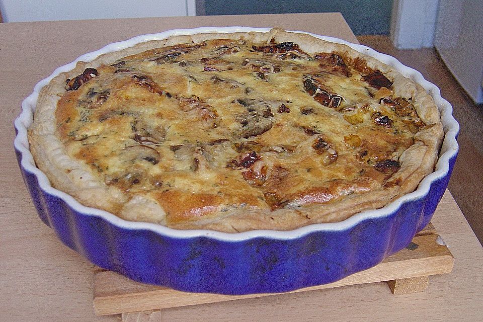 Quiche mit Hühnchen und Champignons