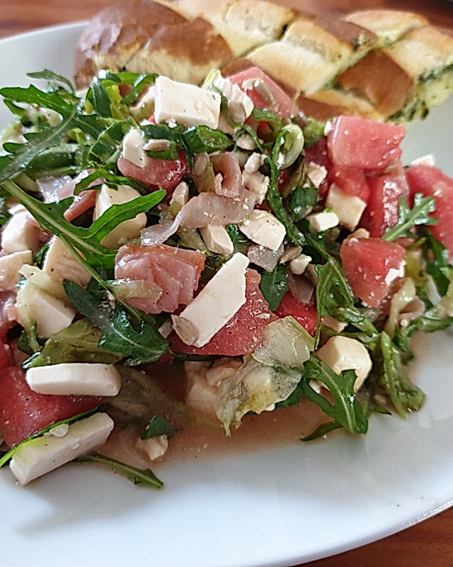 Melonen - Rucola - Salat mit Feta