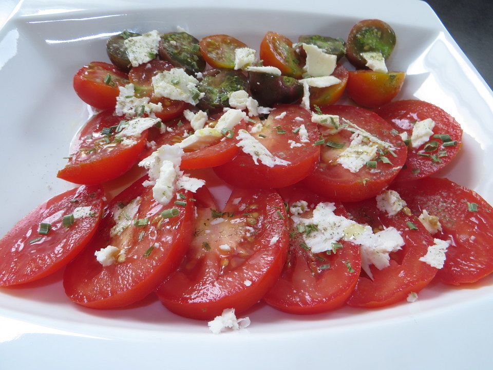 Tomatensalat mit Schafskäse von plumbum | Chefkoch