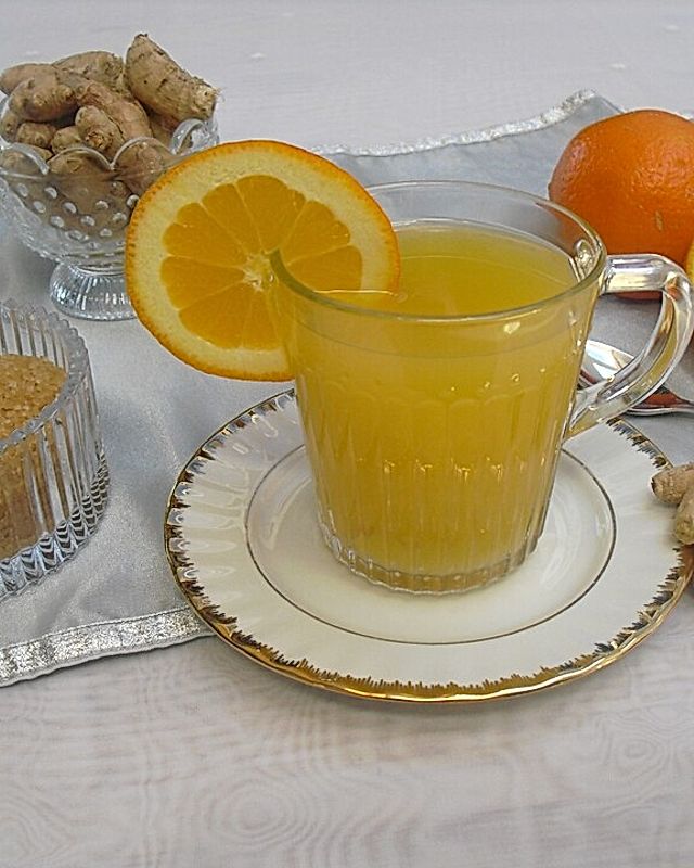 Frischer Ingwer - Orangen - Tee