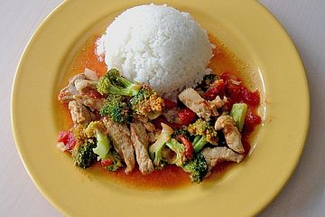 Brokkoli - Putengeschnetzeltes mit Curry
