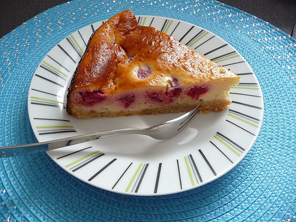 Käsekuchen mit Mandeln und Himbeeren von Pumpkin-Pie| Chefkoch