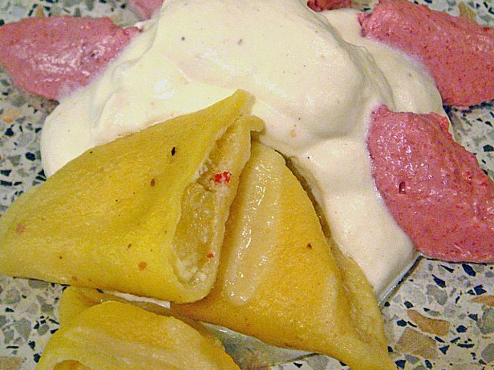 Süße Tonkabohnen - Ravioli mit Rosa Pfeffer - Bananen - Füllung von ...