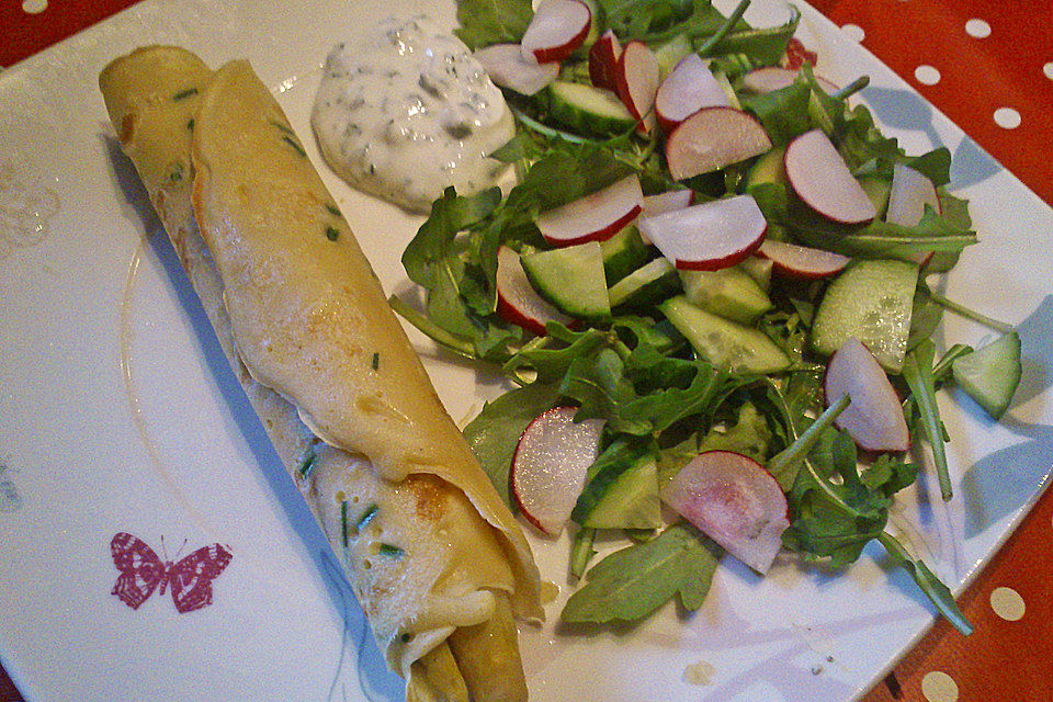 Kräutercrêpes mit Spargel