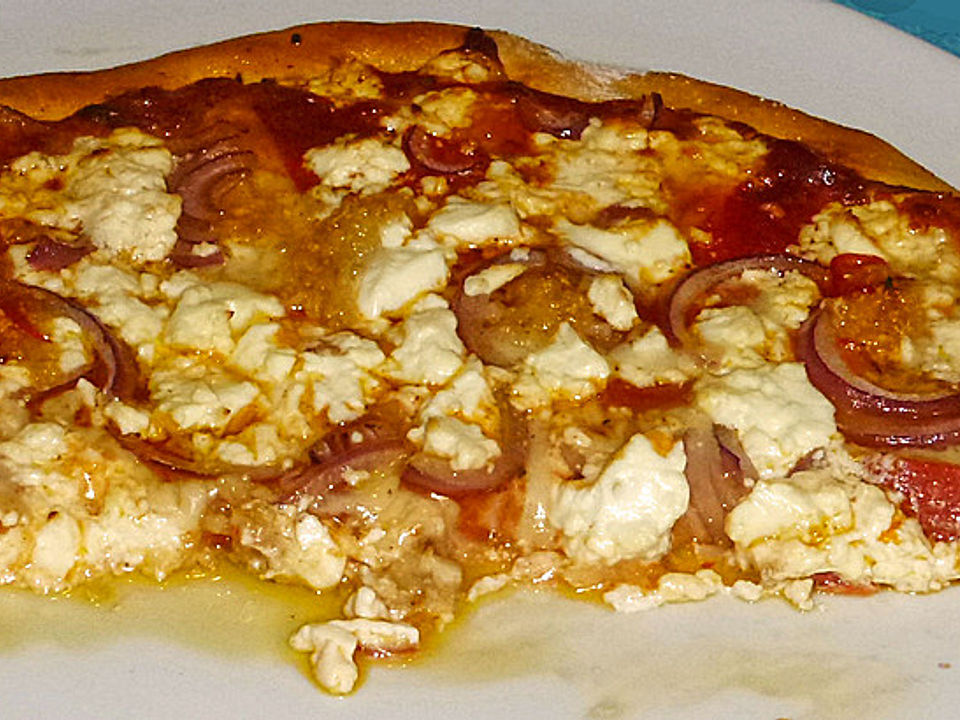 Schinken - Schafskäse - Pizza von AnneNRW | Chefkoch