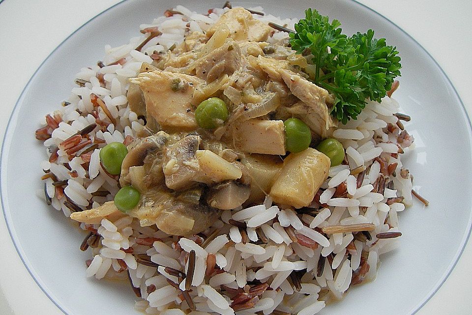 Schnelles Geflügelragout mit Spargel