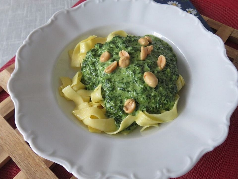 Bandnudeln Mit Spinat-Sahne Von Charlie| Chefkoch