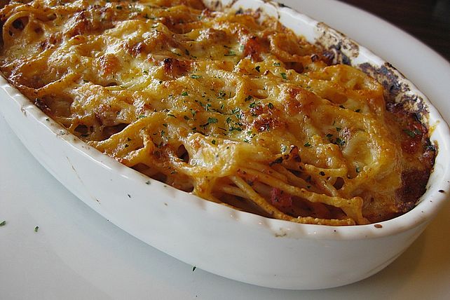 Überbackene Spaghetti von iris75| Chefkoch