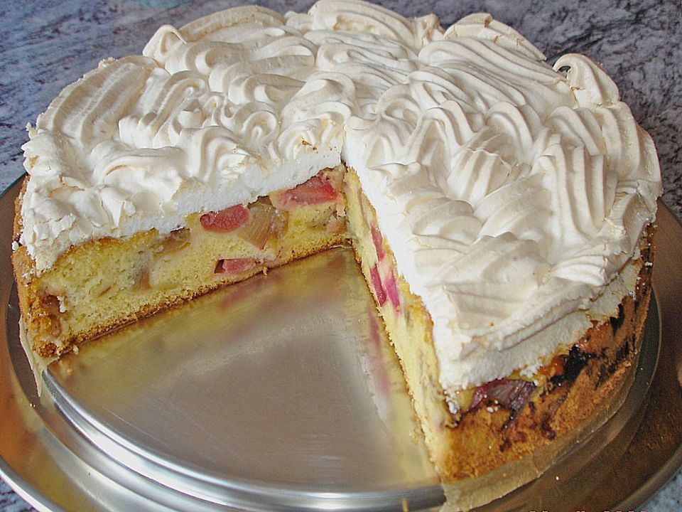 Rhabarber Baiser Torte Kuchen — Rezepte Suchen