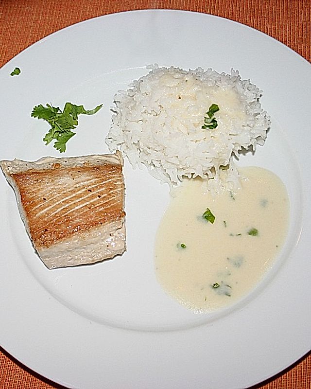Thunfischsteak mit Kokosmilch - Koriander - Soße