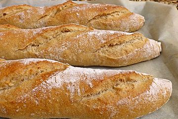 Baguette mit Sauerteig und Vorteig