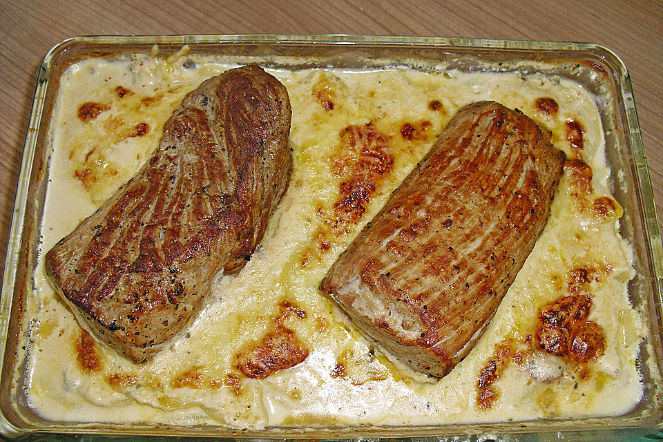 Lende mit Kartoffelgratin