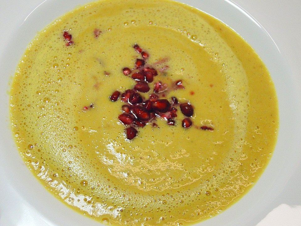 Linsen - Orangen - Suppe mit Granatapfelkernen von ohoboho| Chefkoch