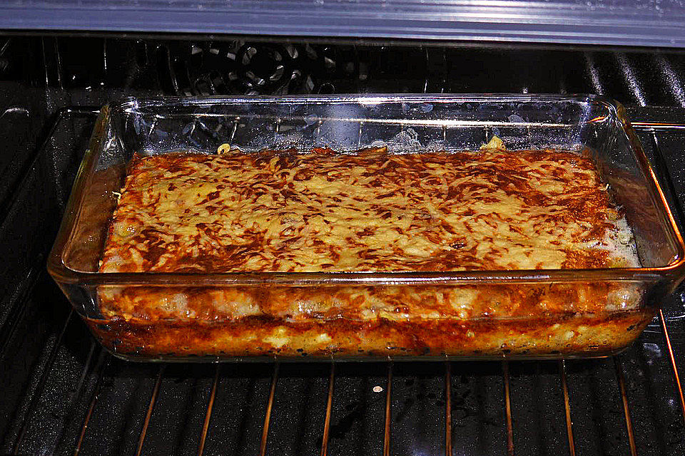 Schweinefilet in Sahnesoße überbacken